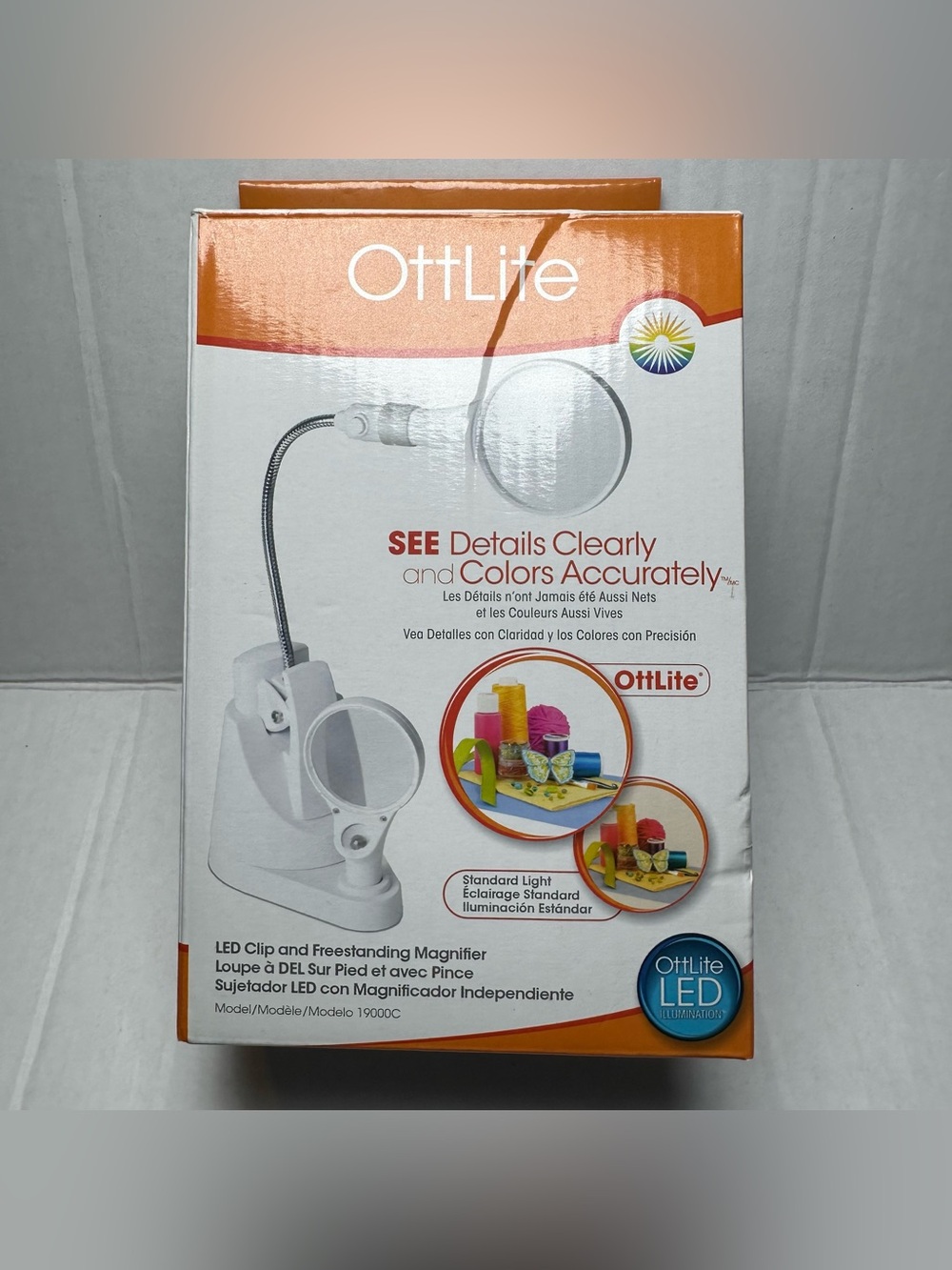 White LED Clip and Freestanding Magnifier Reading Light